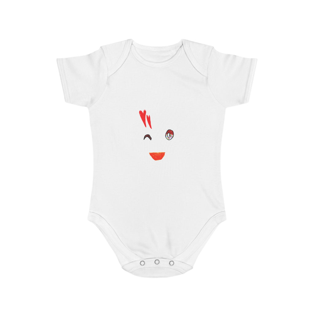 donut face printed baby one piece drawn by vivi
