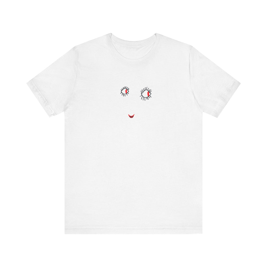 face printed short sleeve tee drawn by vivi
