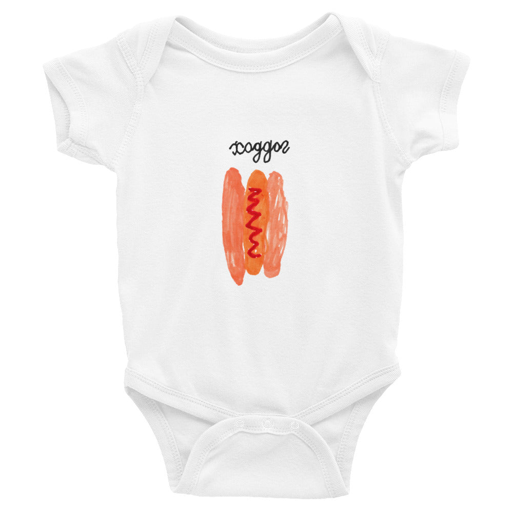 hotdog printed baby one piece