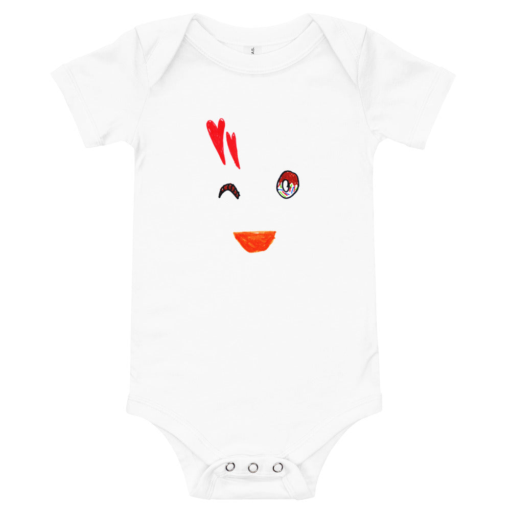 donut face printed baby one piece