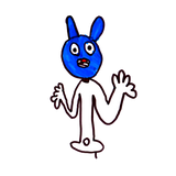 blue rabbit printed heavyweight tshirt