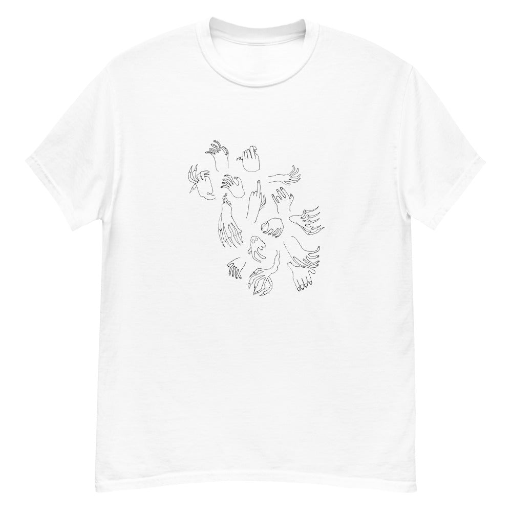 hands printed heavyweight tshirt