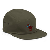 cat embroidered five panel hat