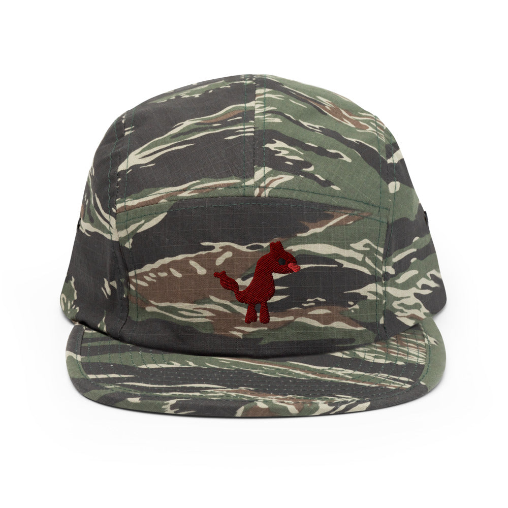 dog embroidered five panel hat