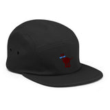 cat embroidered five panel hat