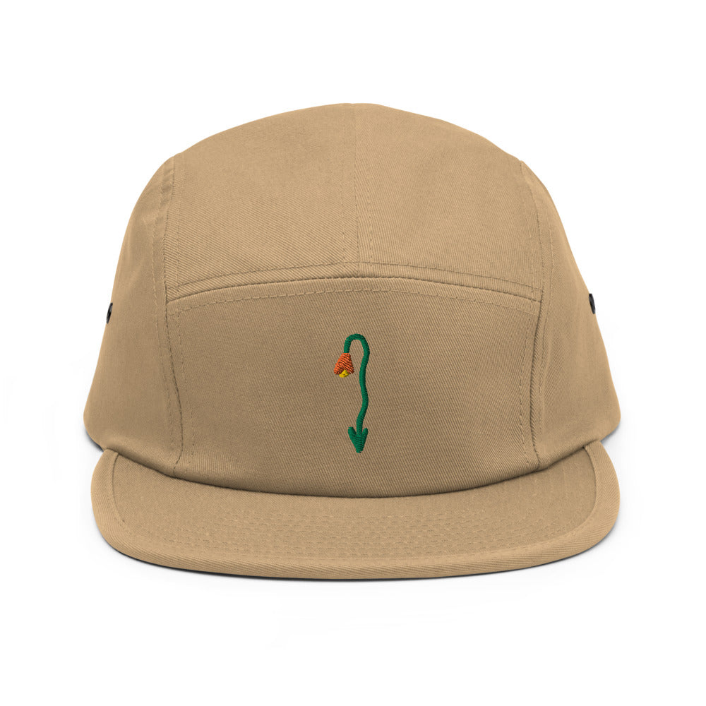 tulip embroidered five panel hat