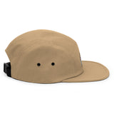 girl with stick embroidered five panel hat