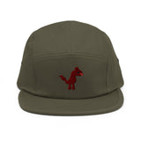 dog embroidered five panel hat