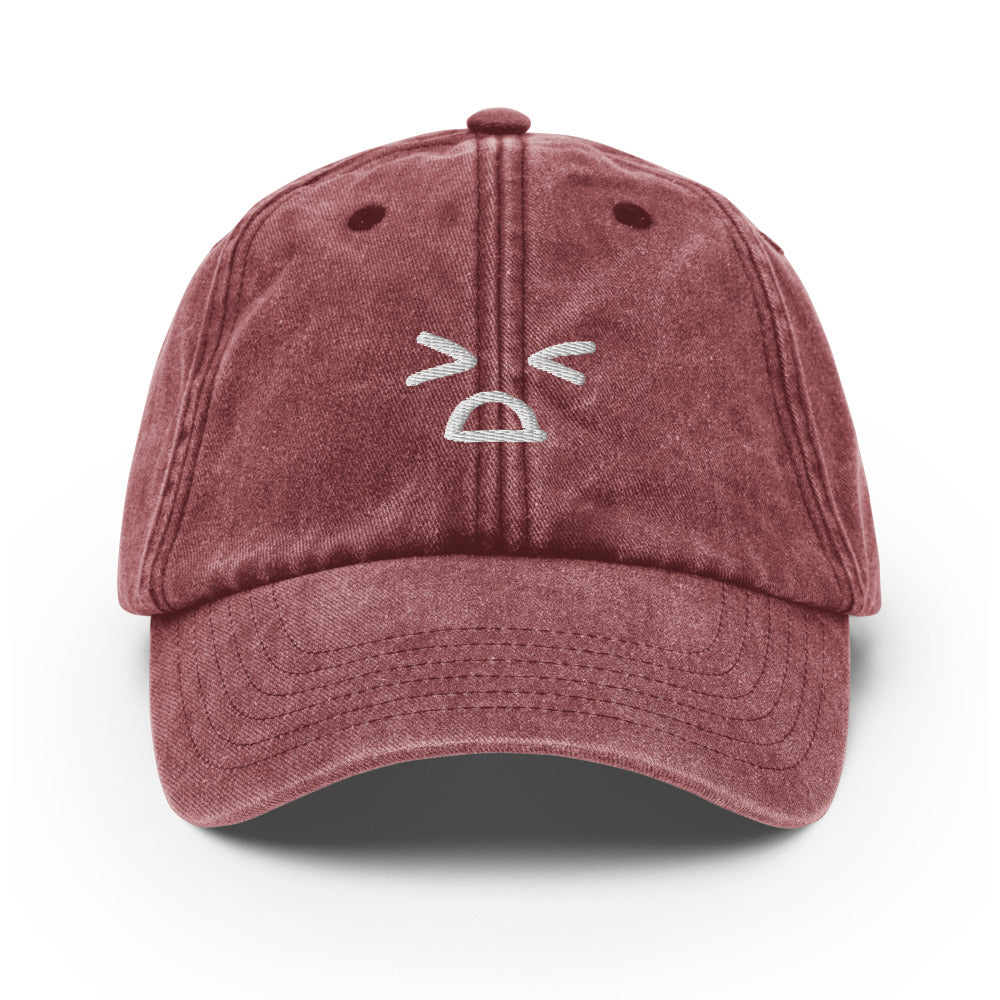 face 2 - embroidered vintage hat