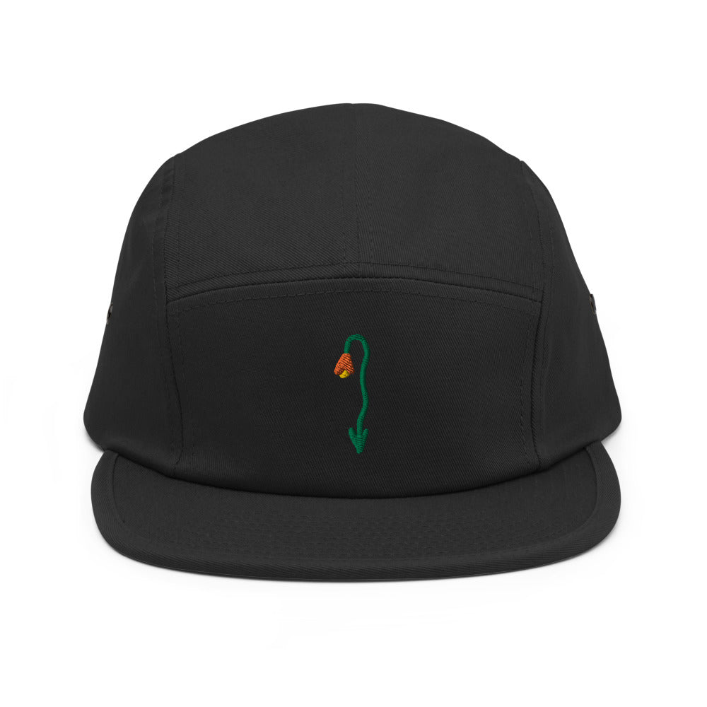 tulip embroidered five panel hat