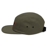 dog embroidered five panel hat