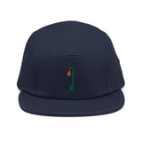 tulip embroidered five panel hat