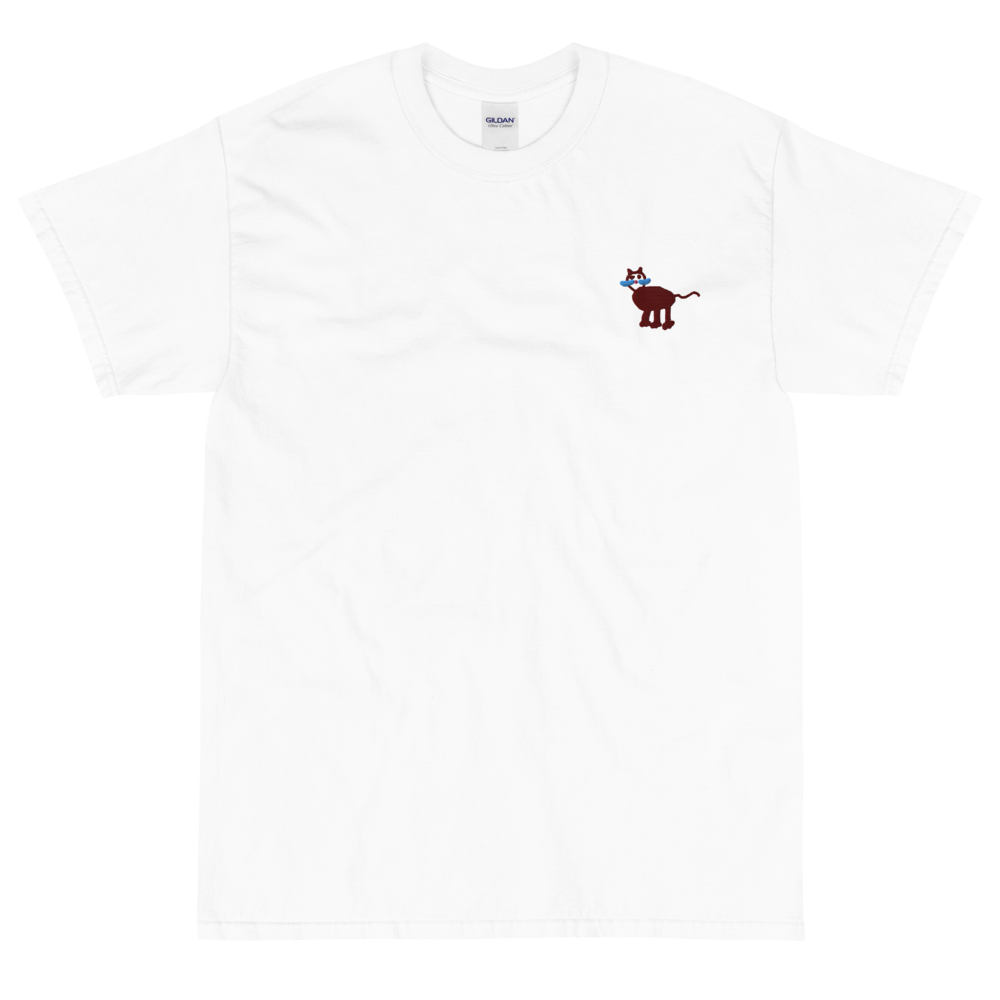 cat embroidered softstyle tshirt