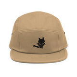 cat shadow embroidered five panel hat
