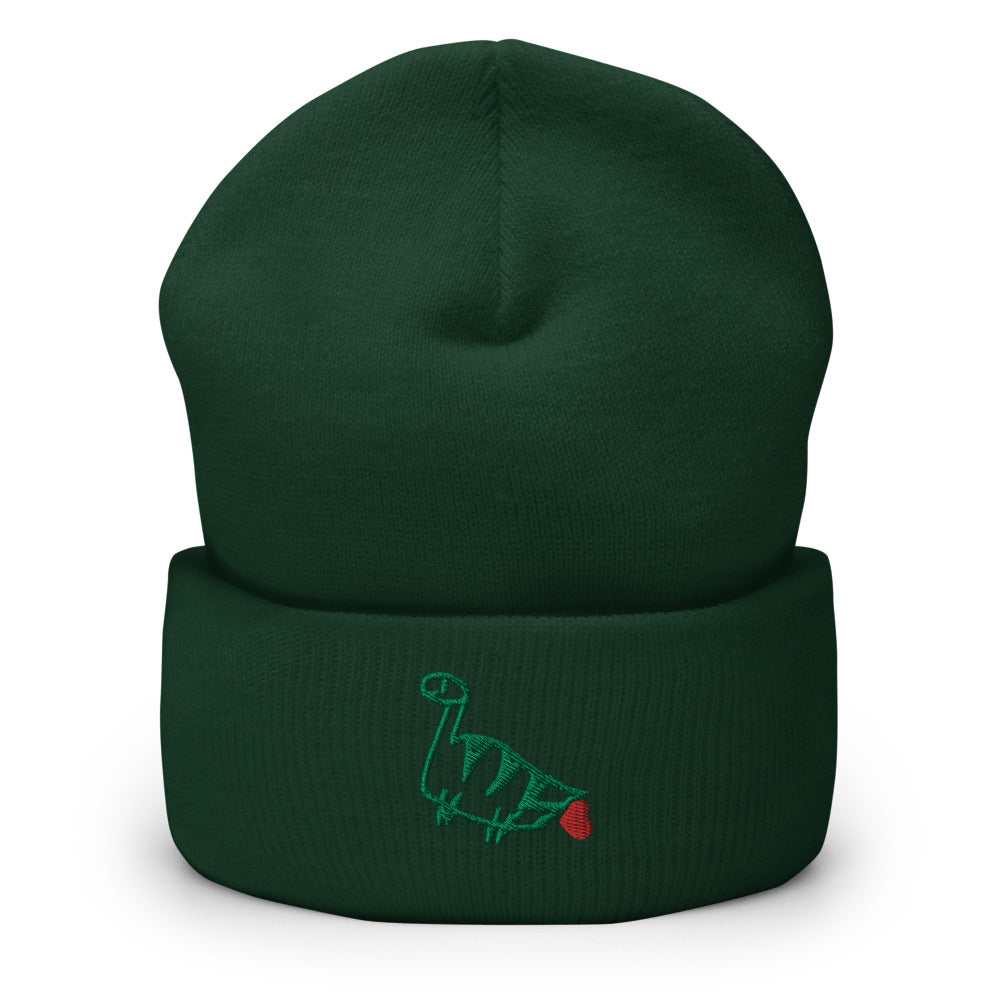 farting dinosaur - embroidered beanie