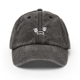 face 8 - embroidered vintage hat