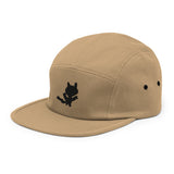cat shadow embroidered five panel hat