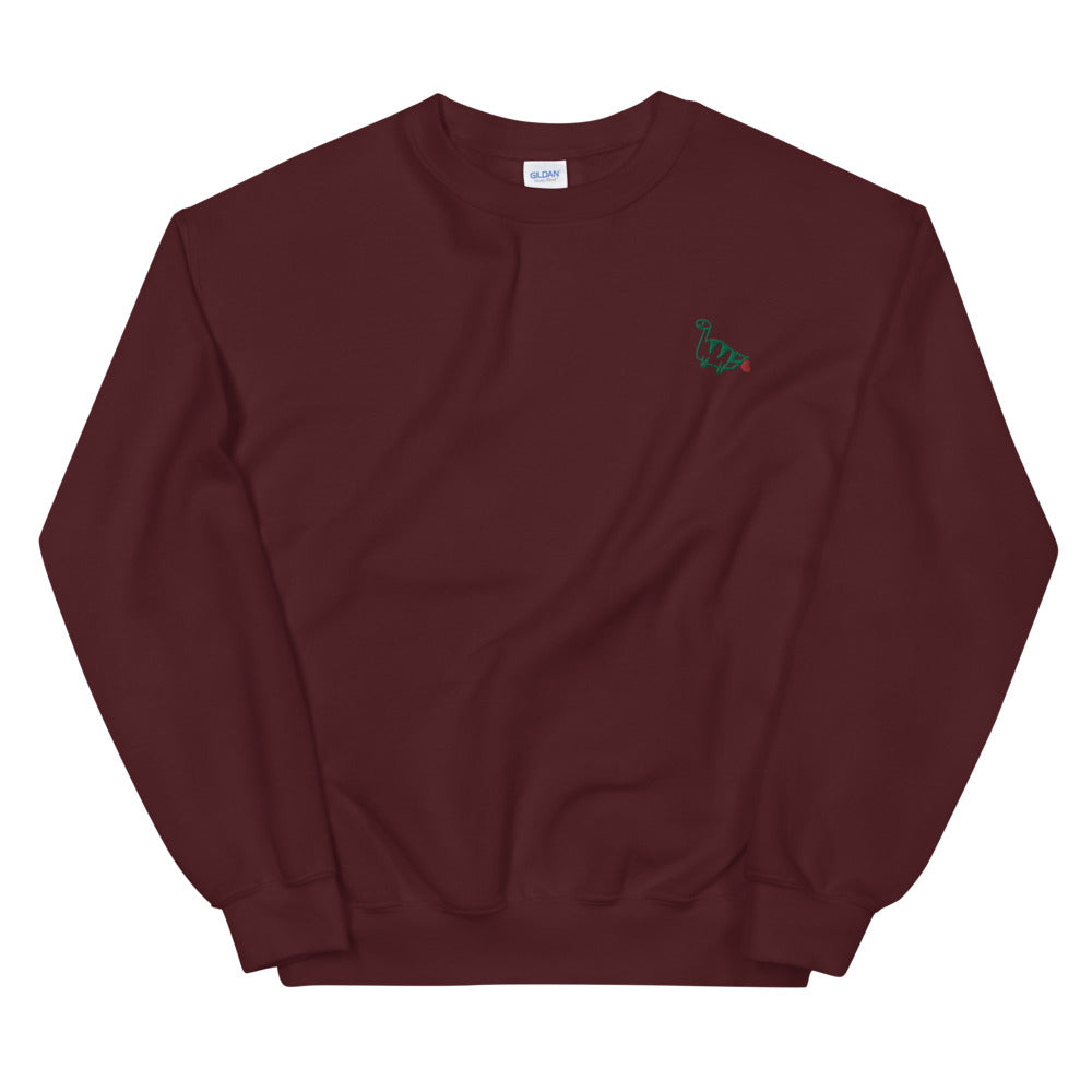 farting dinosaur - embroidered unisex sweater